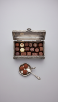 Antique silver gift set with chocolates